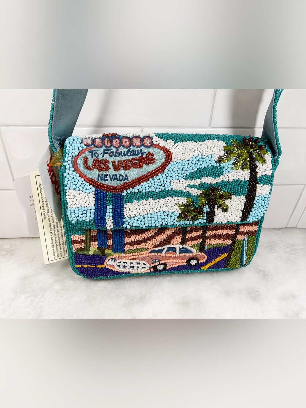 Viral Welcome To Fabulous Las Vegas Nevada Beaded Bag From India To You NWT